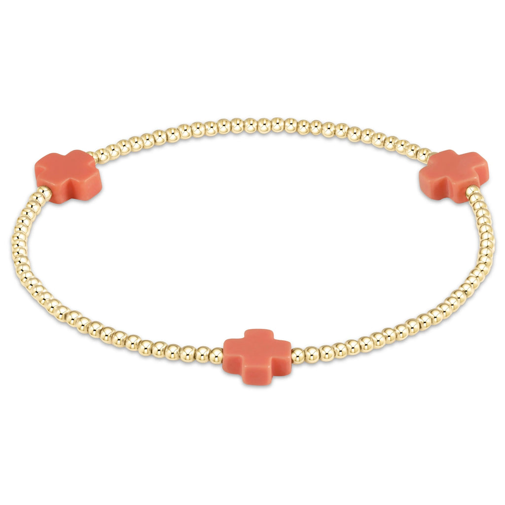 Enewton Signature Cross Gold Pattern 2mm Bead Bracelet Coral-Enewton-The Bugs Ear