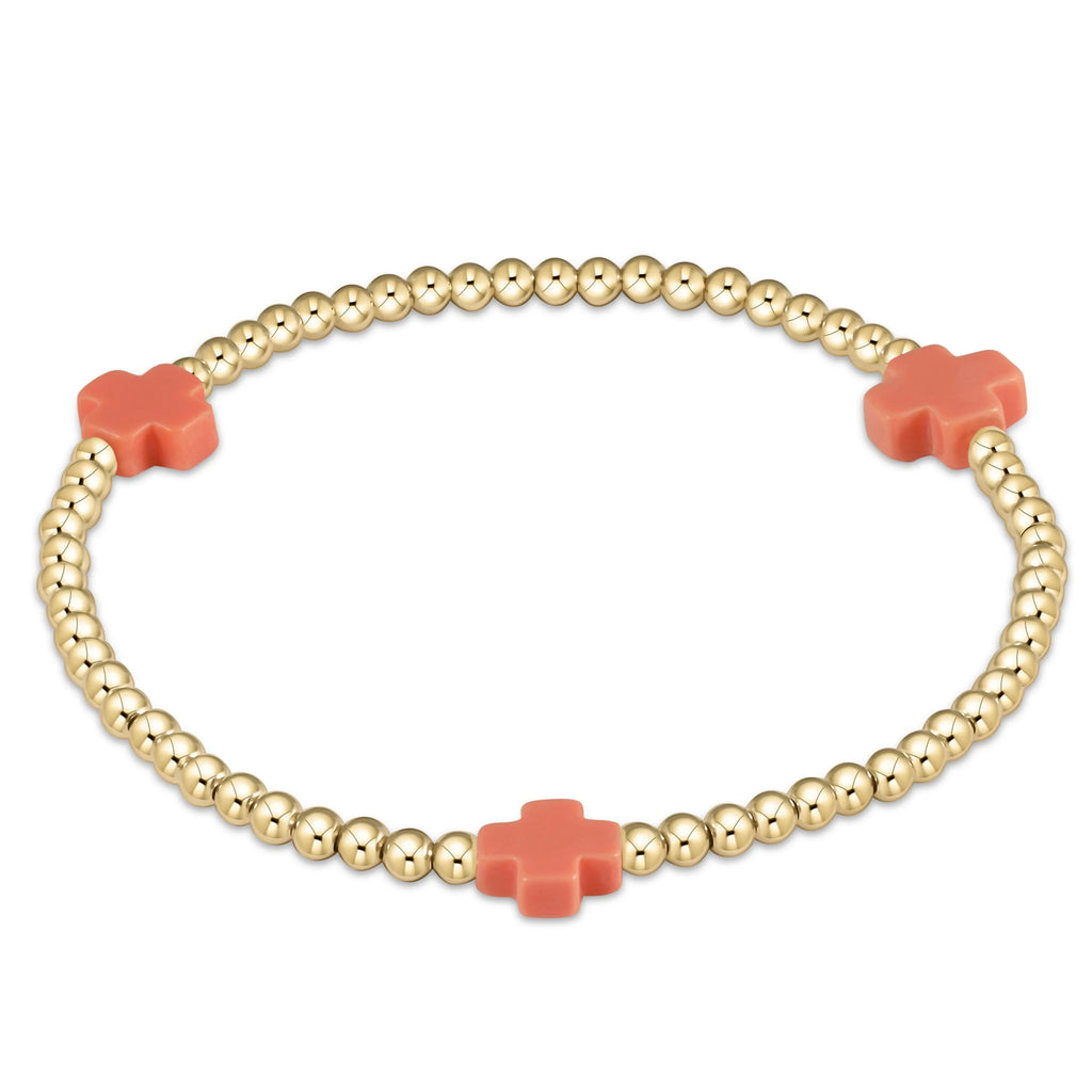 Enewton Signature Cross Gold Pattern 3mm Bead Bracelet Coral-Enewton-The Bugs Ear