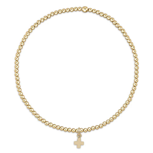 Enewton Classic Gold 2mm Bead Bracelet Signature Cross Small Gold Charm-Enewton-The Bugs Ear