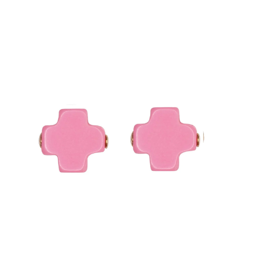 Enewton Signature Cross Studs - Pink-Enewton-The Bugs Ear