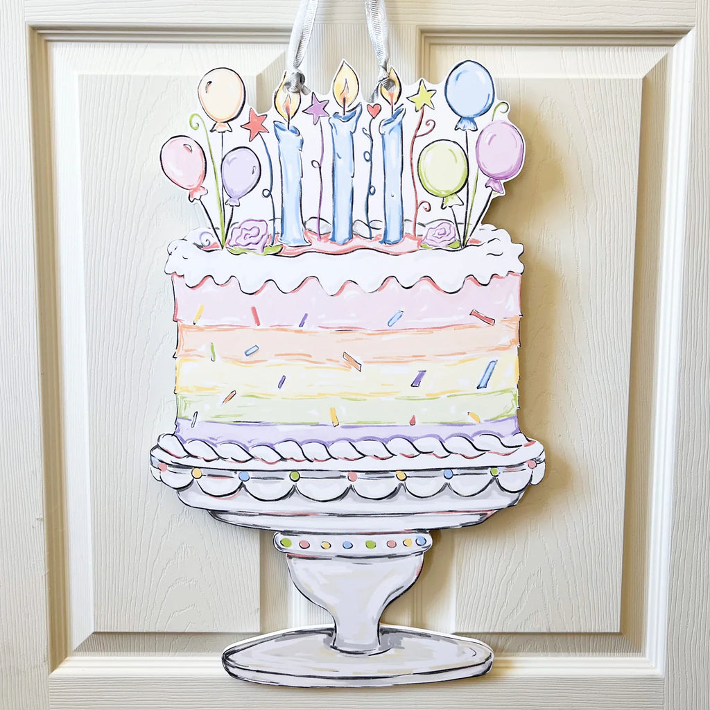 Pastel Birthday Cake Door Hanger-Home Malone-The Bugs Ear