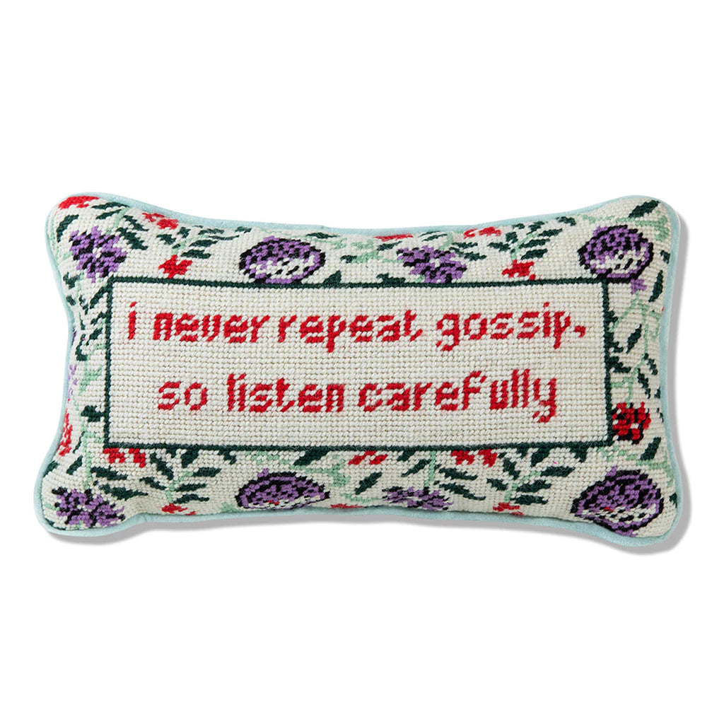 Furbish Gossip Needlepoint Pillow-Furbish-The Bugs Ear