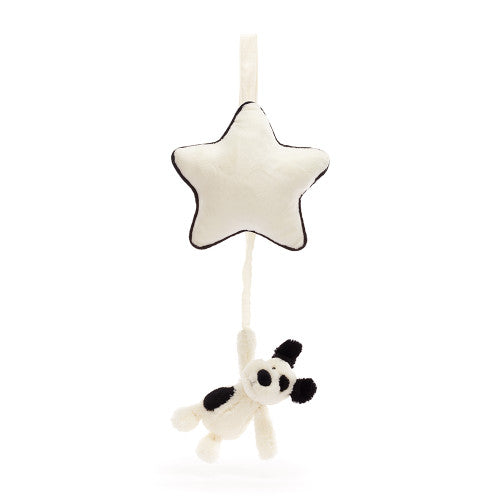 Jellycat Bashful Black & Cream Puppy Musical Pull-Jellycat-The Bugs Ear