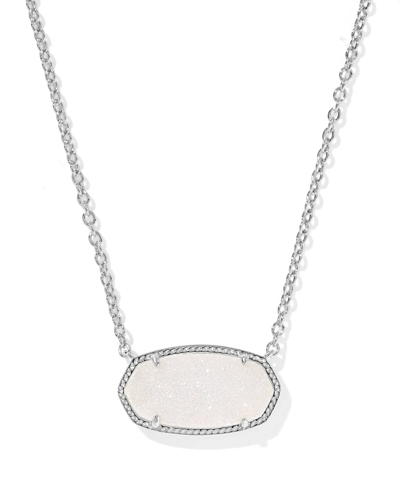 Kendra Scott Elisa Statement Pendant Necklace Iridescent Drusy in Gold or Silver-Kendra Scott-The Bugs Ear