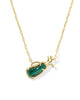 Kendra Scott Golf Gold Short Pendant Necklace in Green Malachite-Kendra Scott-The Bugs Ear