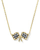Kendra Scott Checkered Flag Gold Short Pendant Necklace-Kendra Scott-The Bugs Ear