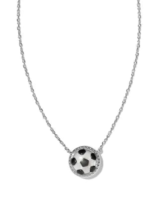 Kendra Scott Soccer Siver Short Pendant Necklace in Ivory Mother-of-Pearl-Kendra Scott-The Bugs Ear