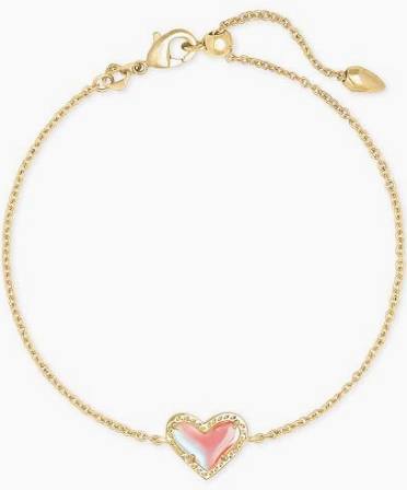 Kendra Scott Ari Heart Gold Chain Bracelet in Dichroic Glass-Kendra Scott-The Bugs Ear