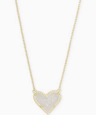 Kendra Scott Ari Heart Gold Pendant Necklace in Iridescent Drusy-Kendra Scott-The Bugs Ear