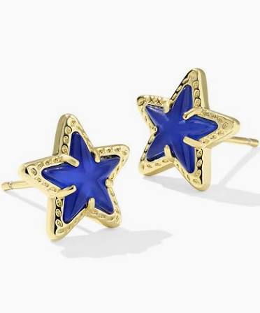 Kendra Scott Cassidy Gold Stud Earrings in Cobalt Illusion-Kendra Scott-The Bugs Ear