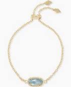 Kendra Scott Elaina Gold Adjustable Chain Bracelet in Light Blue Illusion-Kendra Scott-The Bugs Ear