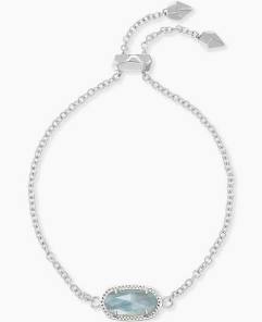 Kendra Scott Elaina Silver Adjustable Chain Bracelet in Light Blue Illusion-Kendra Scott-The Bugs Ear