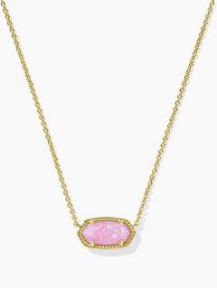 Kendra Scott Elisa Gold Short Pendant Necklace in Carnation Kyocera Opal-Kendra Scott-The Bugs Ear