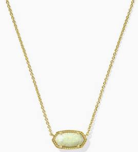 Kendra Scott Elisa Gold Short Pendant Necklace in Light Yellow Kyocera Opal-Kendra Scott-The Bugs Ear