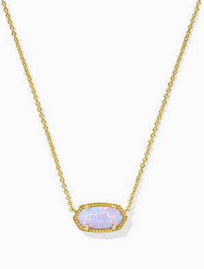 Kendra Scott Elisa Gold Short Pendant Necklace in Lilac Kyocera Opal-Kendra Scott-The Bugs Ear