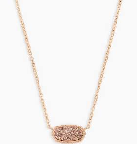 Kendra Scott Elisa Rose Gold Pendant Necklace in Rose Gold Drusy-Kendra Scott-The Bugs Ear