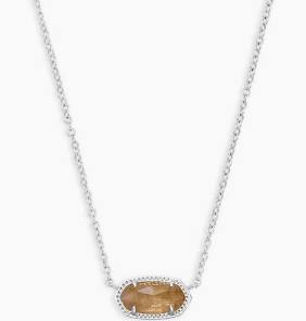 Kendra Scott Elisa Silver Pendant Necklace in Citrine-Kendra Scott-The Bugs Ear