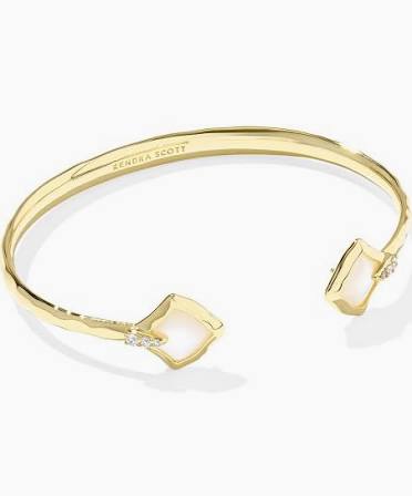 Kendra Scott Joelle Gold Cuff Bracelet in Ivory Mother-of-Pearl-Kendra Scott-The Bugs Ear