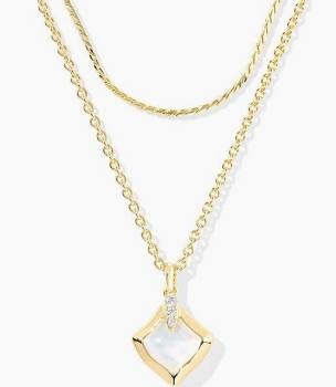 Kendra Scott Joelle Gold Multi Strand Necklace in Ivory Mother-of-Pearl-Kendra Scott-The Bugs Ear