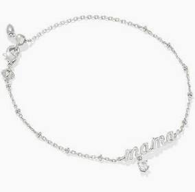 Kendra Scott Mama Silver Crystal Delicate Chain Bracelet-Kendra Scott-The Bugs Ear