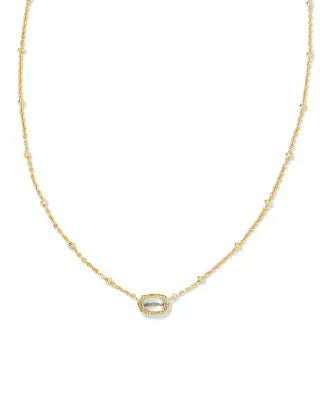Kendra Scott Mini Elisa Gold Satellite Short Pendant Necklace in Dichroic Glass-Kendra Scott-The Bugs Ear
