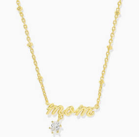 Kendra Scott Mom Gold Crystal Short Pendant Necklace-Kendra Scott-The Bugs Ear