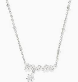 Kendra Scott Mom Silver Crystal Short Pendant Necklace-Kendra Scott-The Bugs Ear