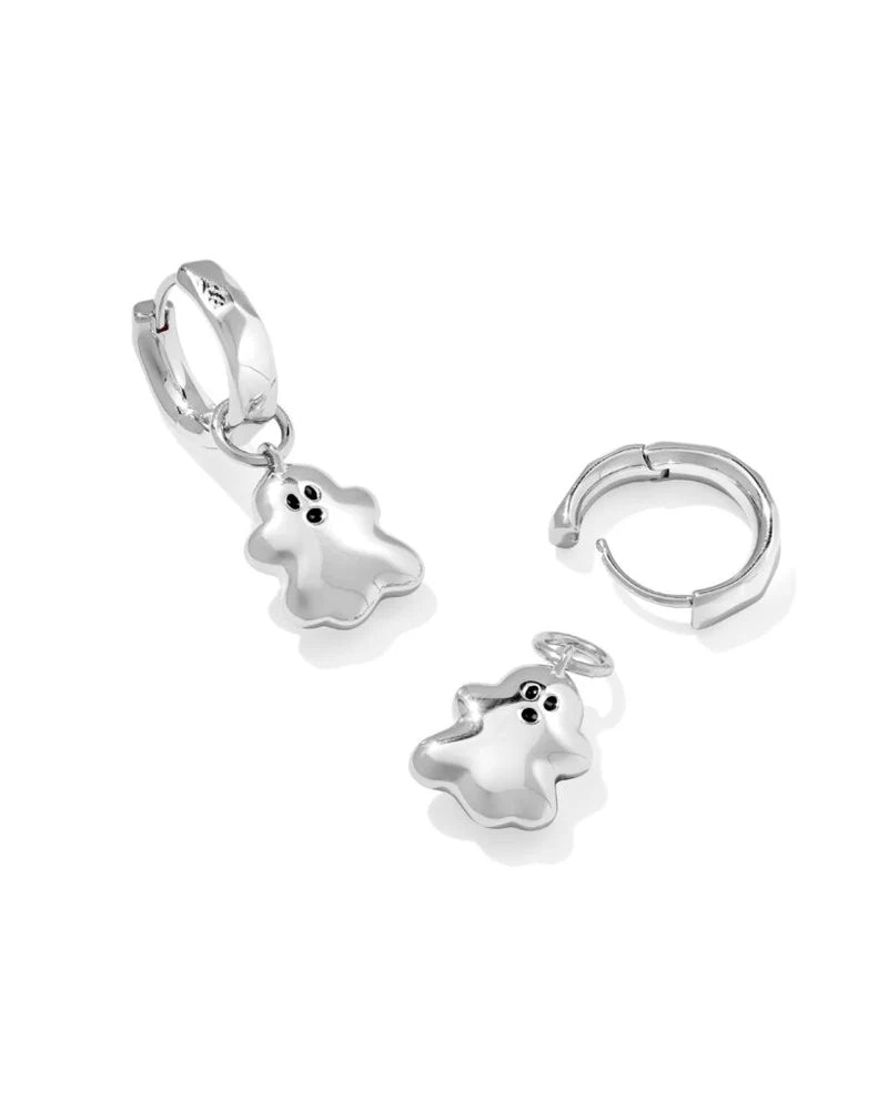 Kendra Scott Reversible Silver Ghost Huggie Earrings-Kendra Scott-The Bugs Ear
