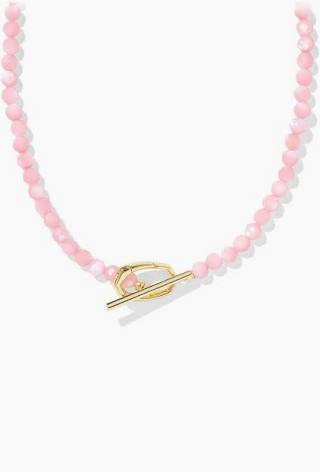 Kendra Scott Sylvia Gold Strand Necklace in Pink Chalcedony-Kendra Scott-The Bugs Ear