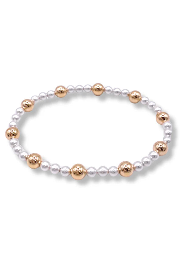 Enewton Sincerity Pattern Bracelet Pearl 4mm Gold 6mm-Enewton-The Bugs Ear