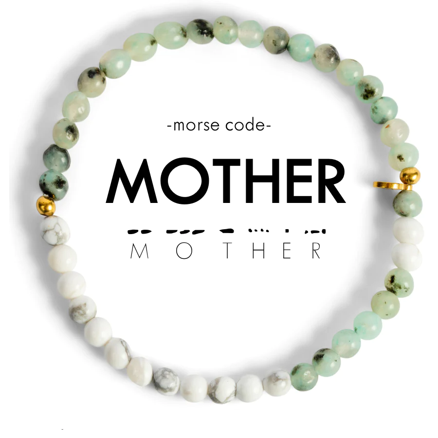 Morse Code Bracelet for MOTHER in Jasper/Howlite-Ethicgoods-The Bugs Ear