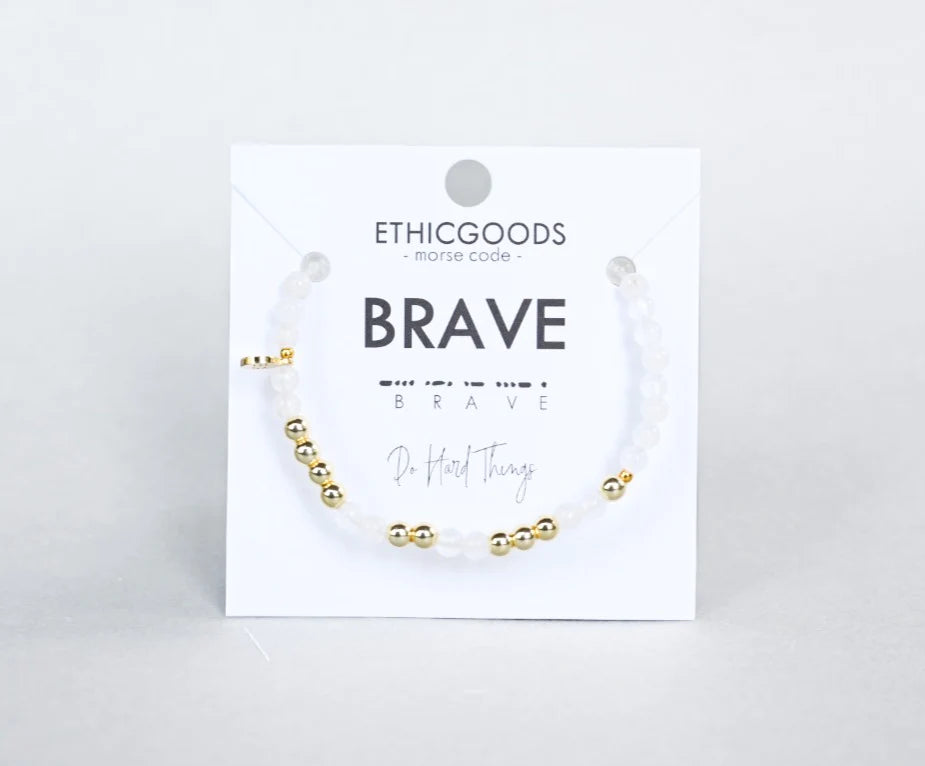 Gold Morse Code Bracelet for BRAVE-Ethicgoods-The Bugs Ear