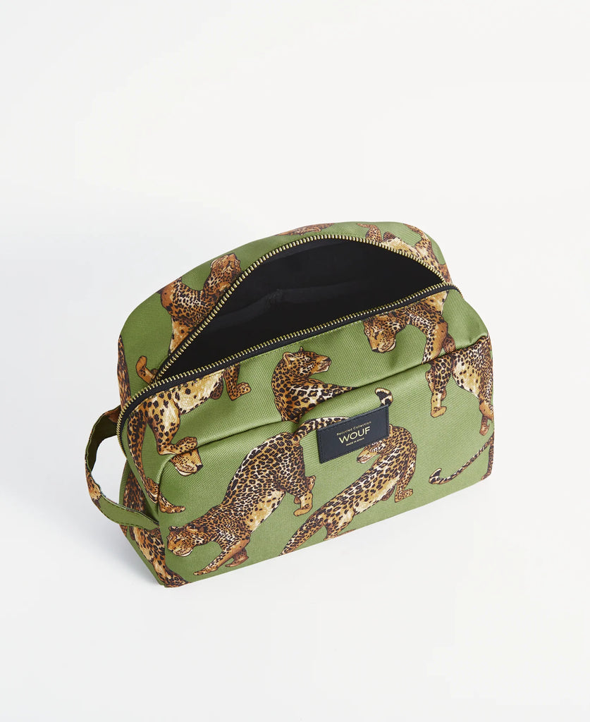 Olive Leopard Large Toiletry Bag-Wouf-The Bugs Ear