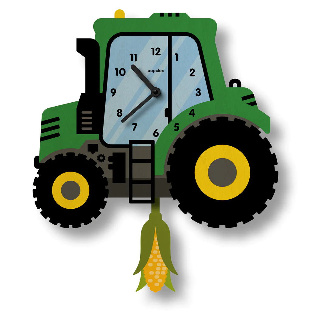 Tractor Green Pendulum Clock-Popclox-The Bugs Ear