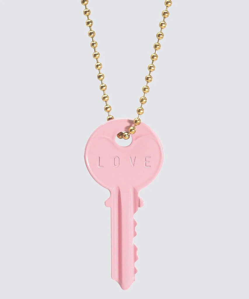 The Giving Keys Pastel Pink Classic Ball Chain Key Necklace in Love and Strength-The Giving Keys-The Bugs Ear