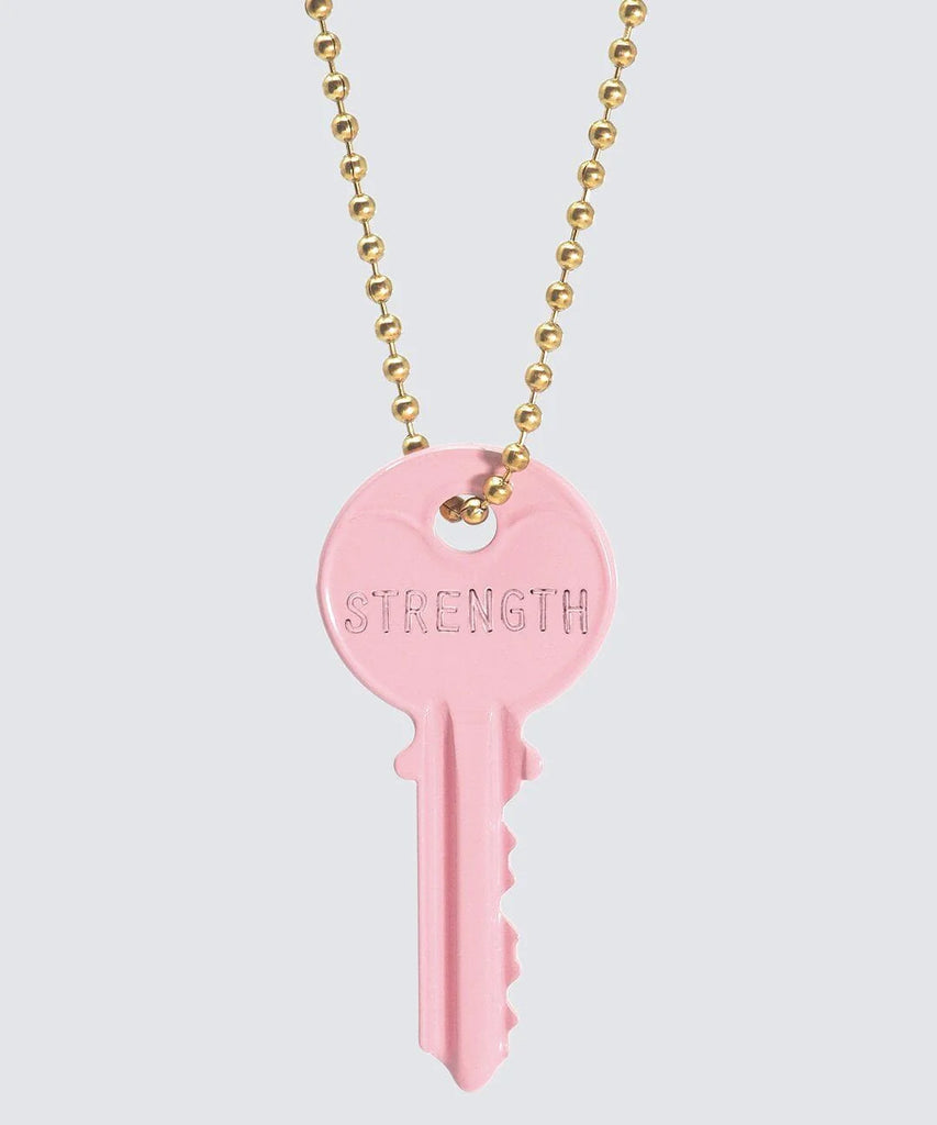 The Giving Keys Pastel Pink Classic Ball Chain Key Necklace in Love and Strength-The Giving Keys-The Bugs Ear