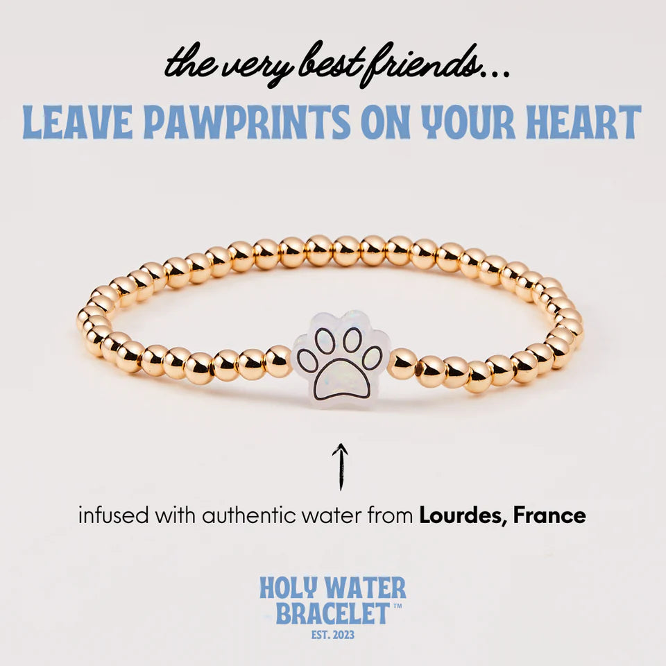 Holy Water Pawprint Bracelet in Gold-Holy Water Bracelet-The Bugs Ear