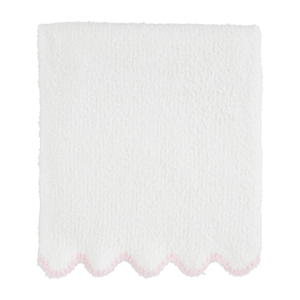 Pink Scallop Chenille Blanket Mud Pie-Mud pie-The Bugs Ear