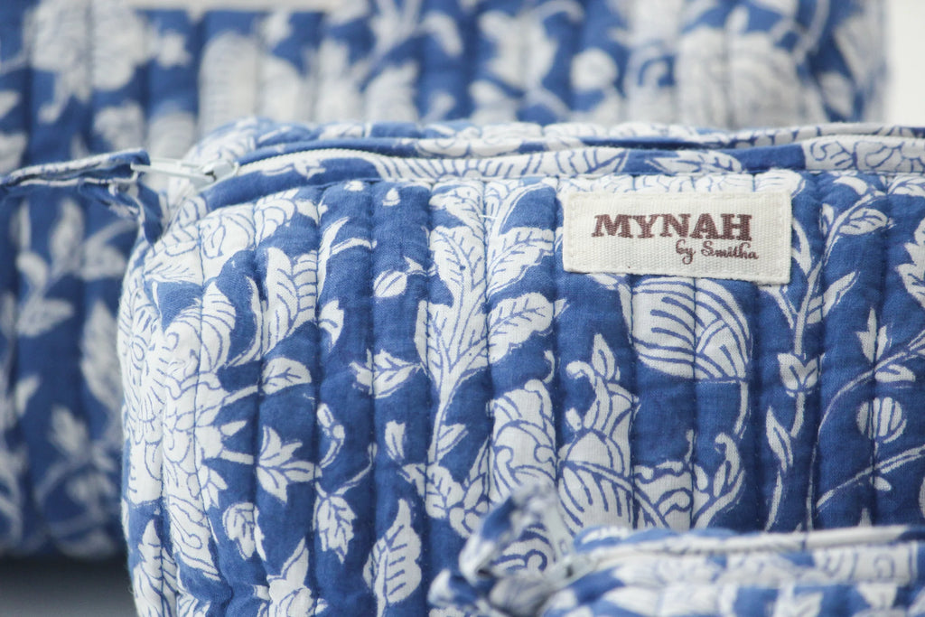 Porcelain Printed Travel Makeup Zipper Pouch Set of 3-MYNAHbySmitha-The Bugs Ear
