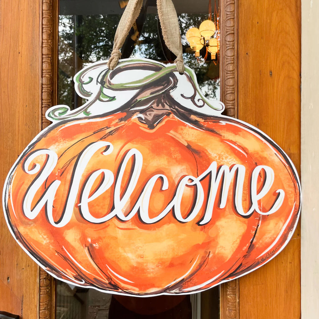 Pumpkin Welcome Door Hanger-Home Malone-The Bugs Ear