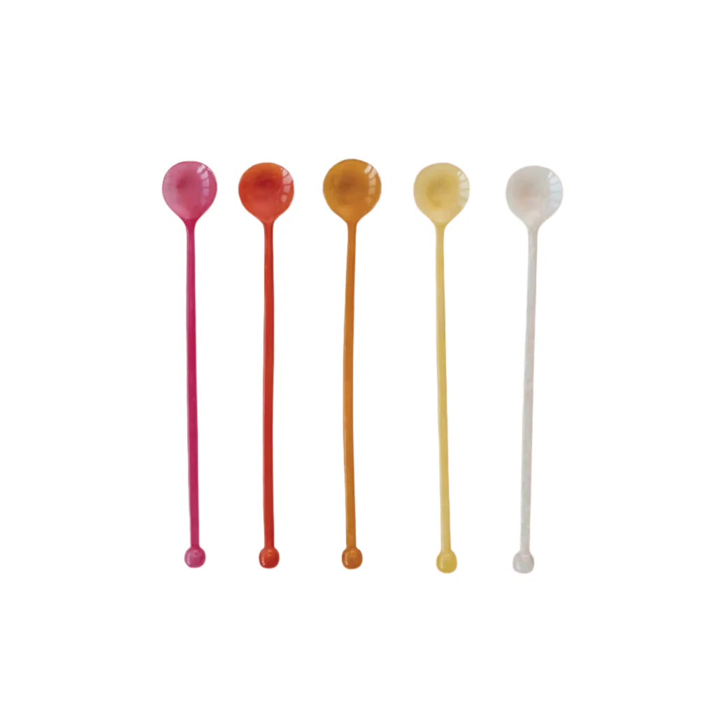 Resin Cocktail Spoons - Assorted Colors-Creative Co-op-The Bugs Ear