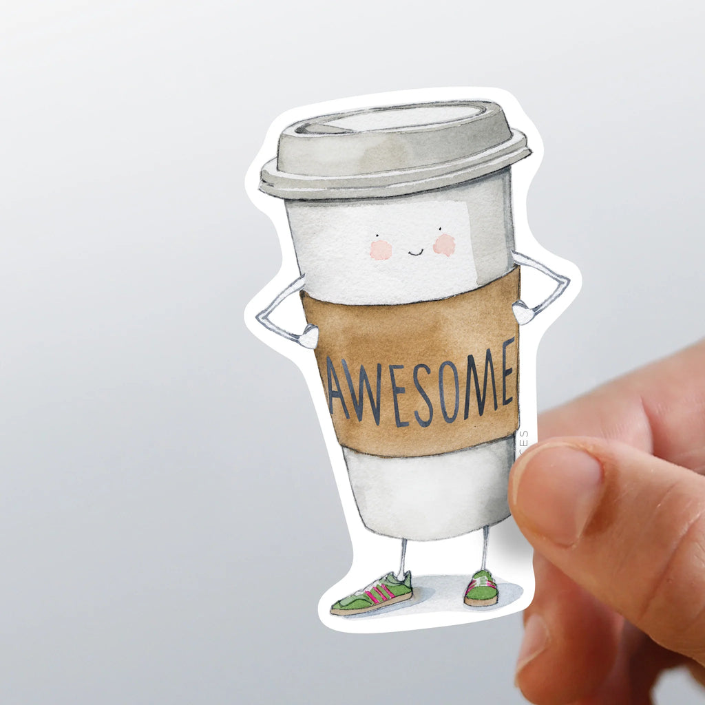 Awesome Coffee Sticker-E.Frances Paper-The Bugs Ear
