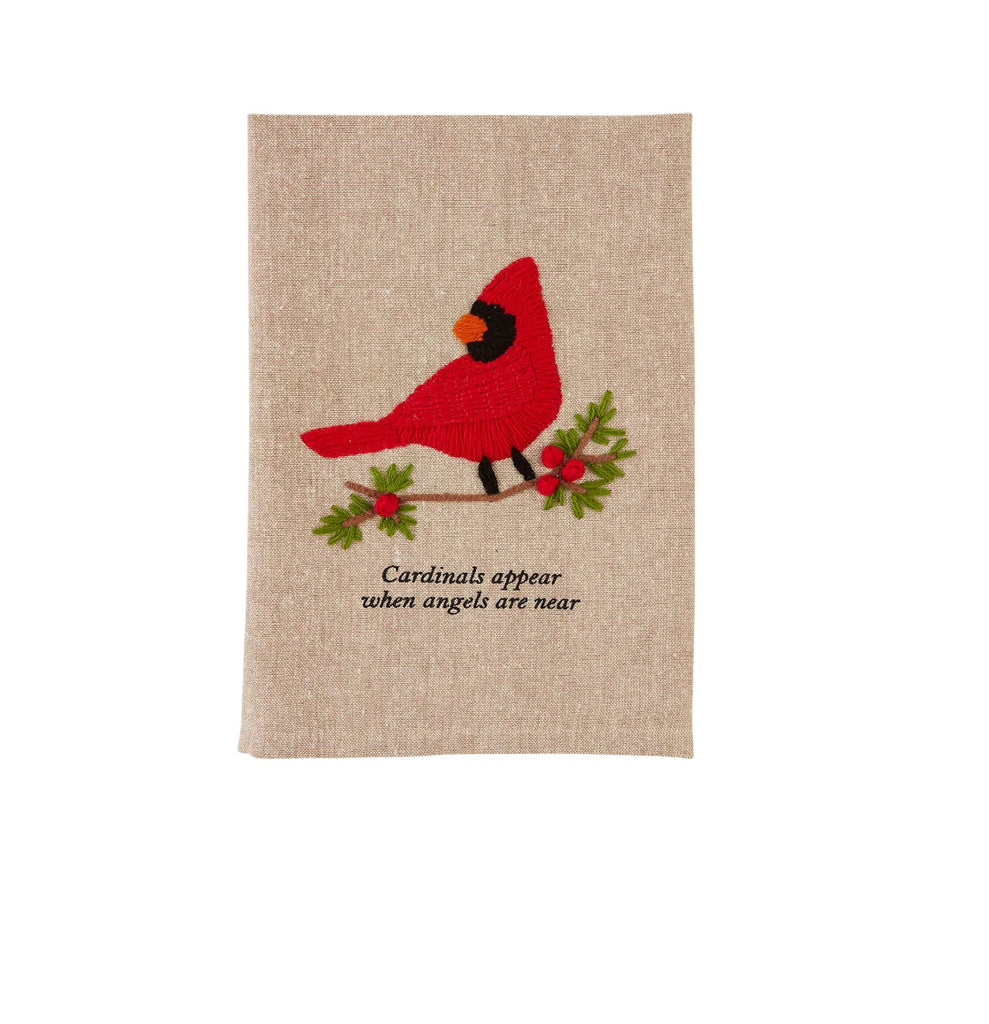 Cardinal Embroidered Towel Mud Pie-Mud pie-The Bugs Ear