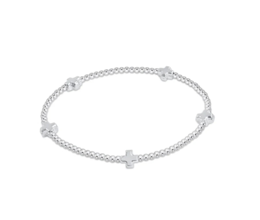 Enewton Signature Cross Small Sterling Silver 2mm Bead Bracelet-Enewton-The Bugs Ear