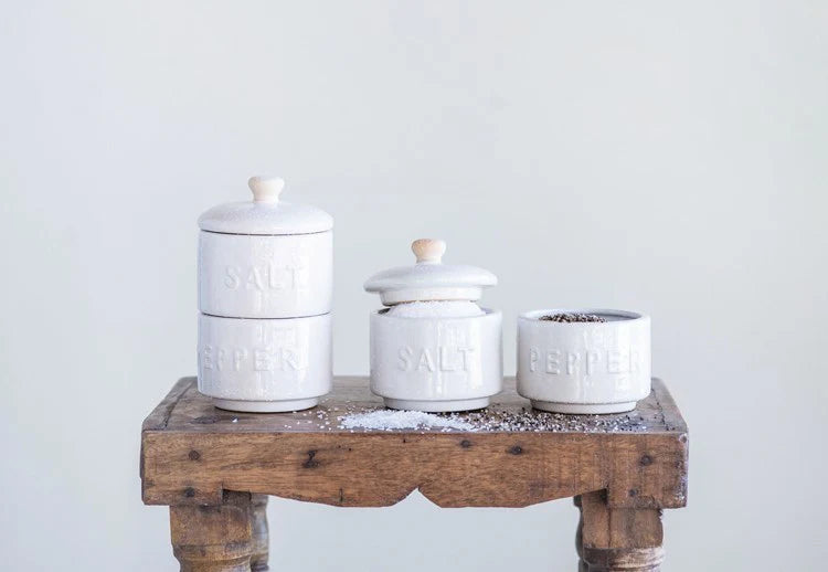 Stacked Salt and Pepper Pots-Creative Co-op-The Bugs Ear