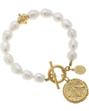 Susan Shaw Bee + Pearl Bracelet-Susan Shaw-The Bugs Ear