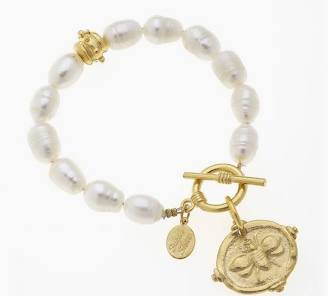 Susan Shaw Gold Bee Intaglio Pearl Bracelet-Susan Shaw-The Bugs Ear
