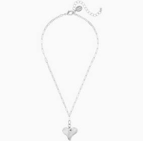 Susan Shaw Heart Paperclip Necklace in Silver-Susan Shaw-The Bugs Ear