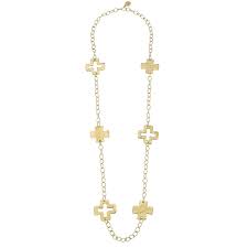 Susan Shaw Long Cross Gold Chain Necklace-Susan Shaw-The Bugs Ear