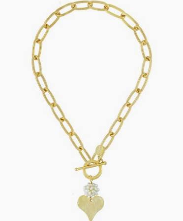 Susan Shaw Pearl Cluster and Heart Toggle Necklace-Susan Shaw-The Bugs Ear